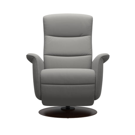 Mike Recliner - Wood Base - Paloma Silver Grey - Brown Wood