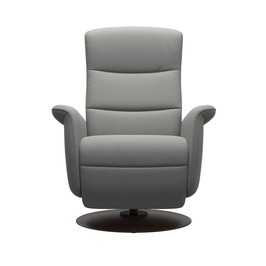 Stressless Mike Recliner Wood Base in Paloma Silver Grey, Wenge, side view