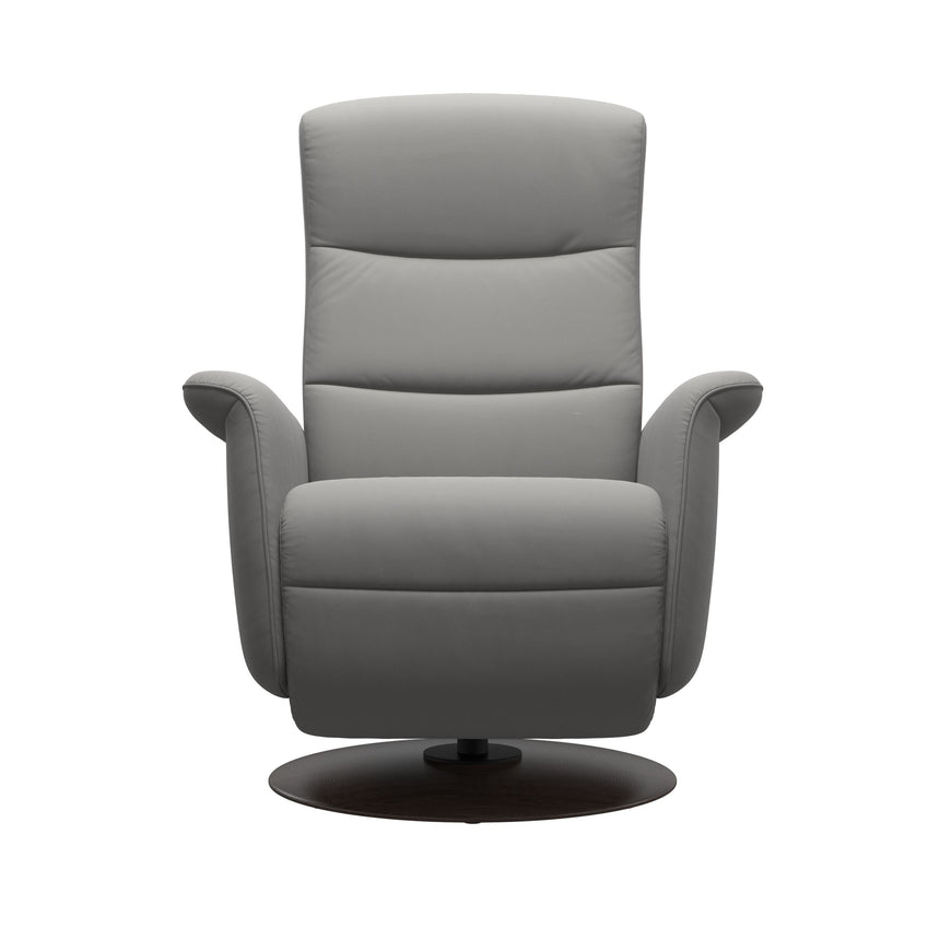 Mike Recliner - Wood Base - Paloma Silver Grey - Wenge Wood