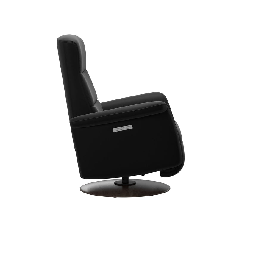 Mike Recliner - Wood Base - Paloma Black - Wenge Wood