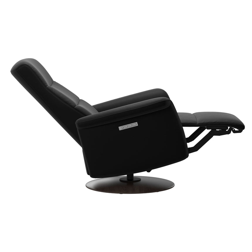 Mike Recliner - Wood Base - Paloma Black - Wenge Wood