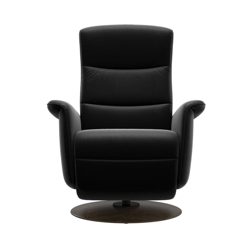 Mike Recliner - Wood Base - Paloma Black - Smoked Oak Wood
