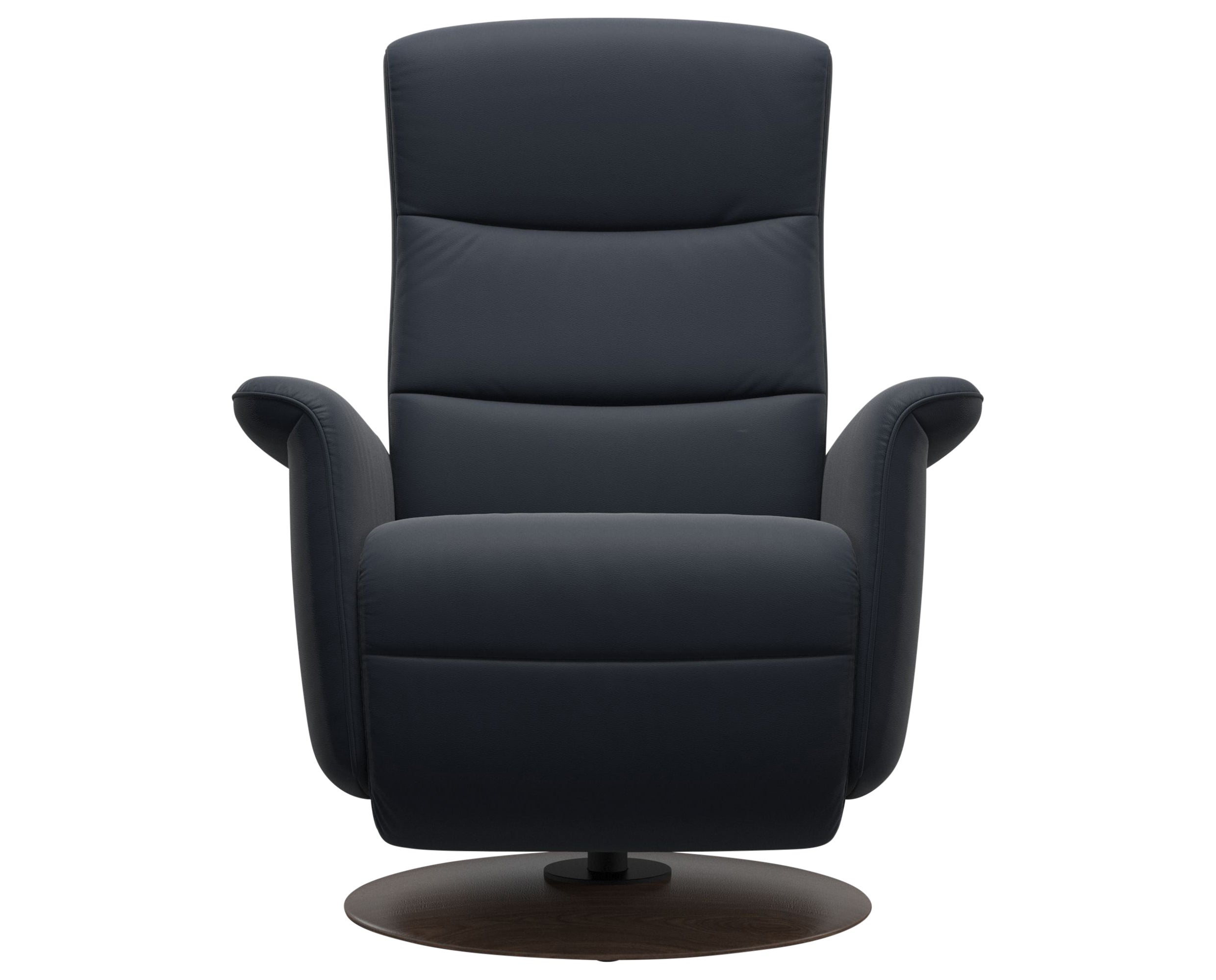 Paloma Leather Shadow Blue M/L & Walnut Base | Stressless Mike Recliner | Valley Ridge Furniture