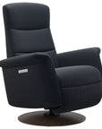 Paloma Leather Shadow Blue M/L & Walnut Base | Stressless Mike Recliner | Valley Ridge Furniture