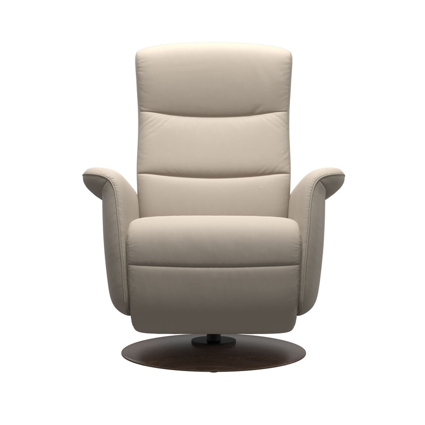 Mike Recliner - Wood Base - Paloma Fog - Walnut Wood