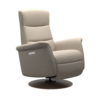 Mike Recliner - Wood Base - Paloma Fog - Walnut Wood