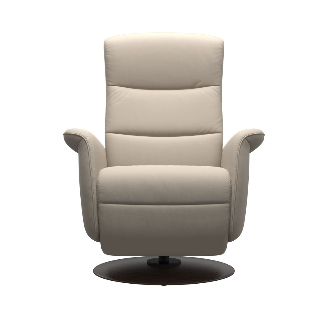 Stressless Mike Recliner Wood Base in Paloma Fog, Wenge, side view