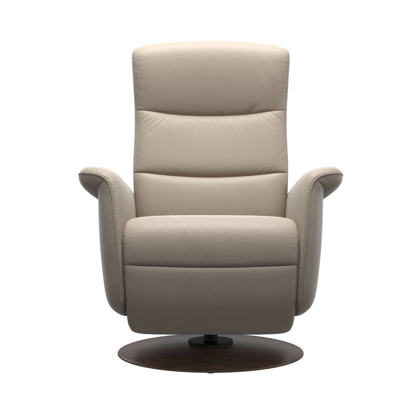 Mike Recliner - Wood Base - Paloma Mushroom - Walnut Wood