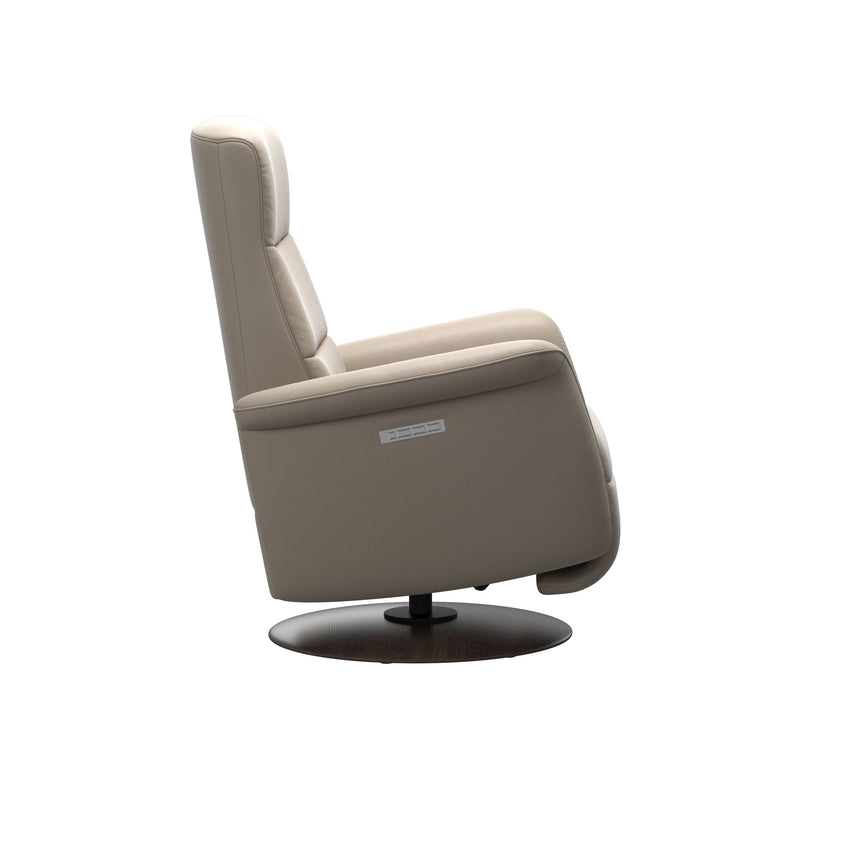 Mike Recliner - Wood Base - Paloma Mushroom - Wenge Wood