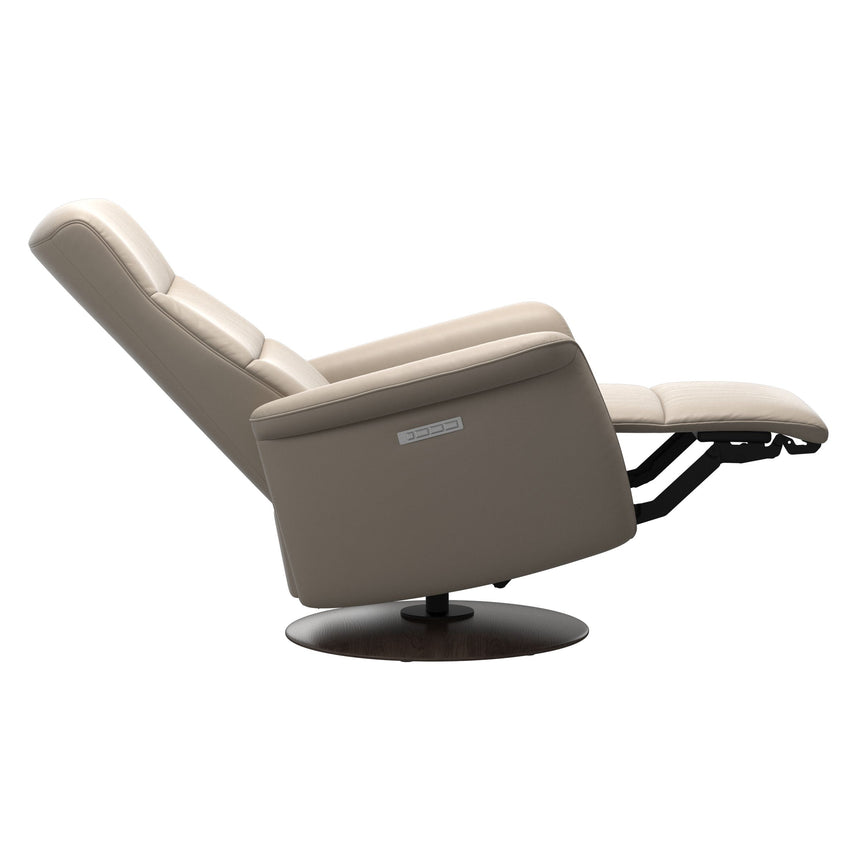 Mike Recliner - Wood Base - Paloma Mushroom - Wenge Wood