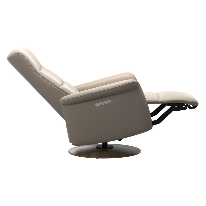Mike Recliner - Wood Base - Paloma Mushroom - Smoked Oak Wood