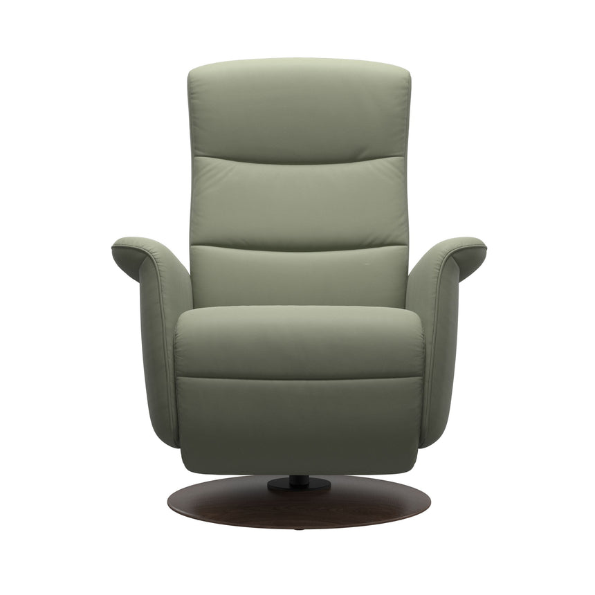 Mike Recliner - Wood Base - Paloma Shadow Green - Walnut Wood
