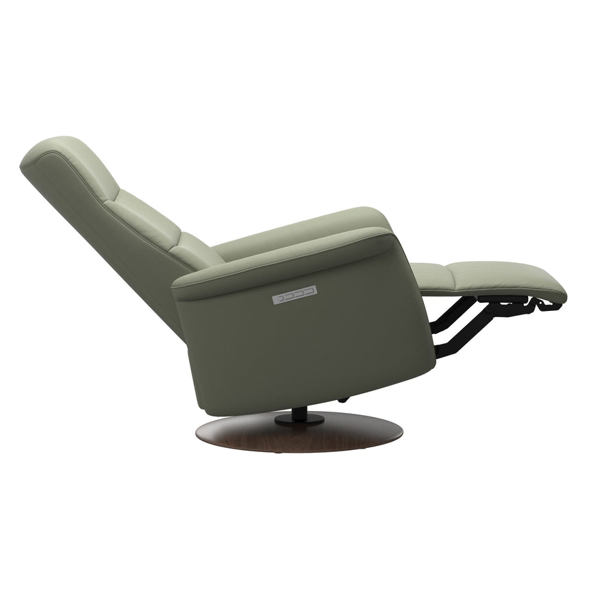 Mike Recliner - Wood Base - Paloma Shadow Green - Walnut Wood