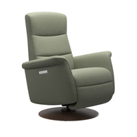 Mike Recliner - Wood Base - Paloma Shadow Green - Walnut Wood
