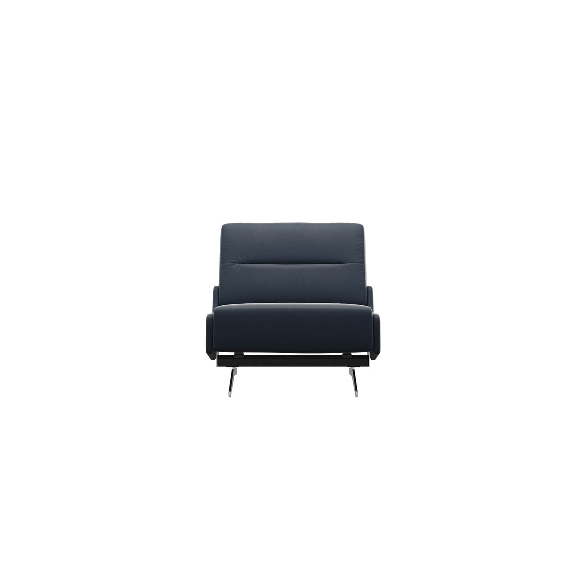 Stressless Stella Armless Chair in Paloma Oxford Blue, front view
