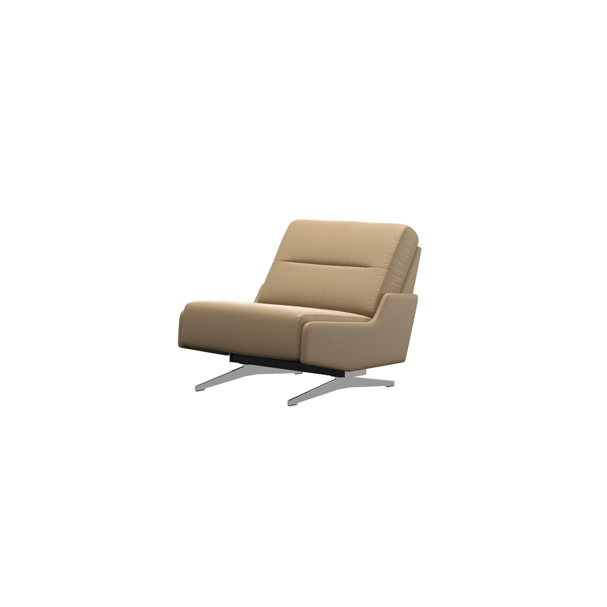 Stressless Stella Armless Chair in Paloma Sand, side view