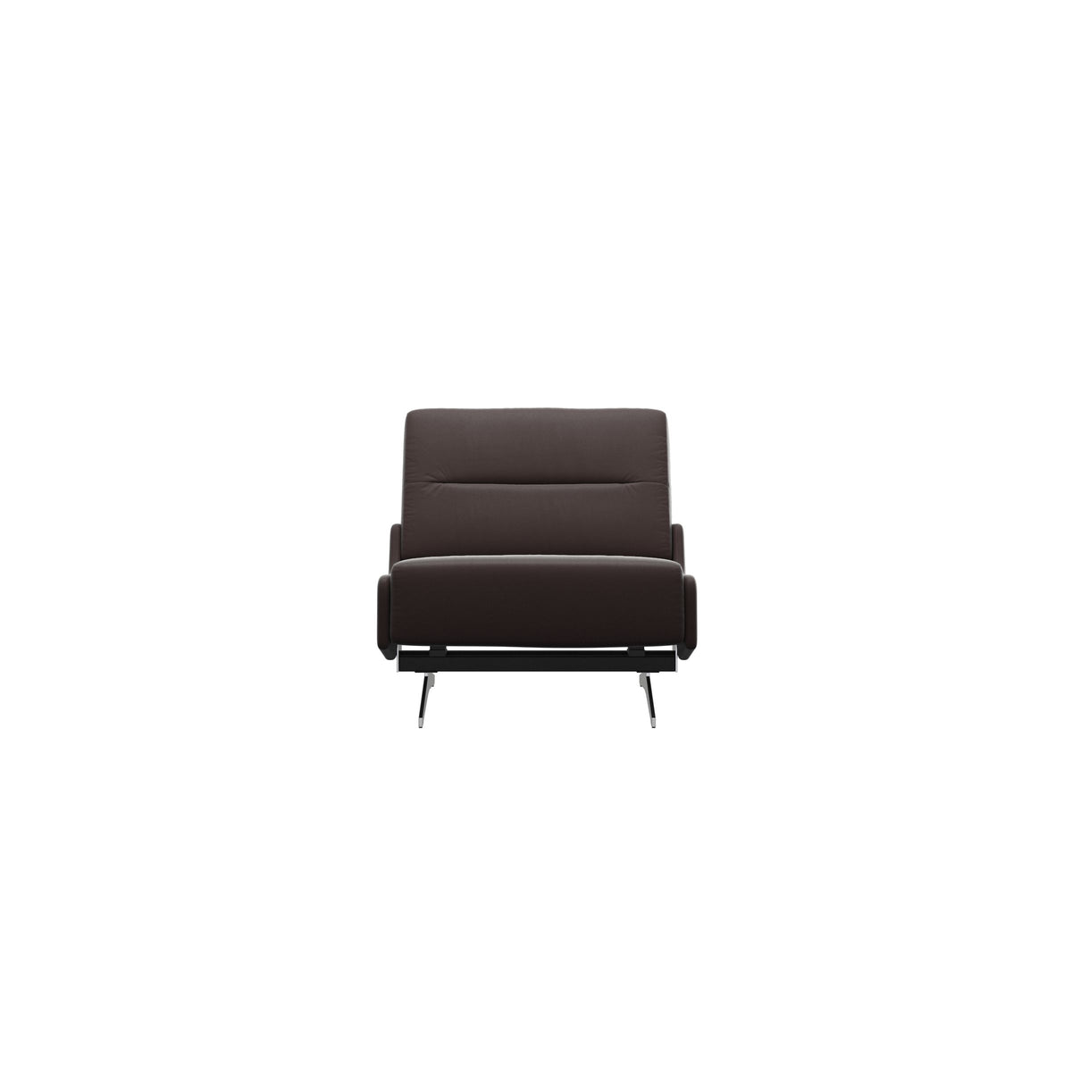 Stressless Stella Armless Chair in Paloma Chocolate, front view