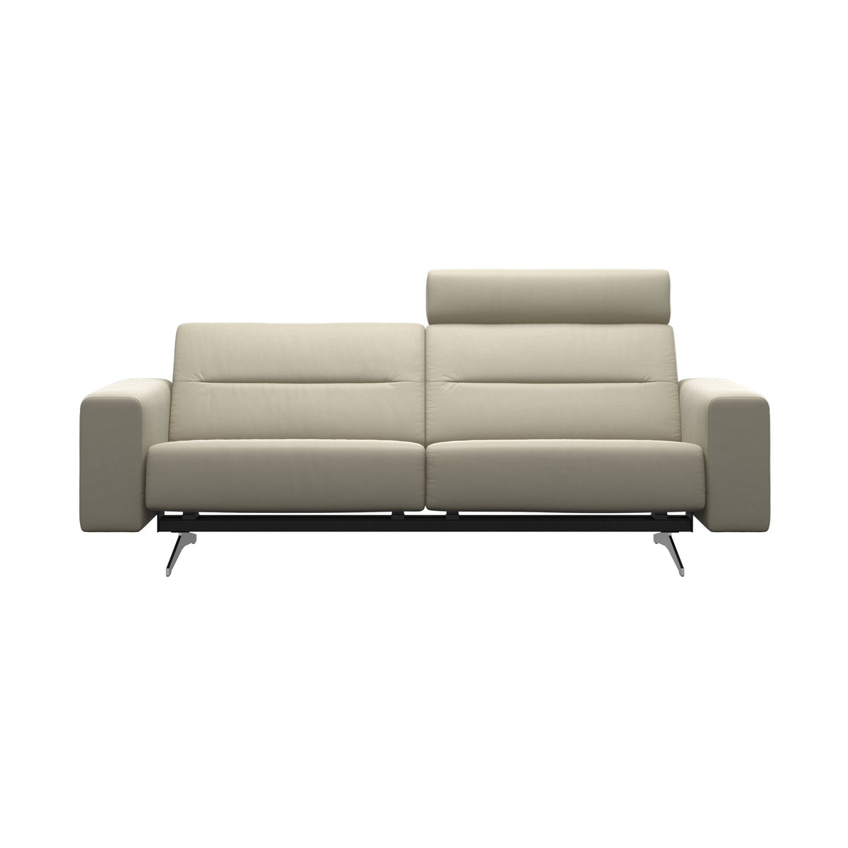 Stressless Stella 2.5-Seater Sofa with 1 Headrest in Paloma Light Grey with S1 arms, front view