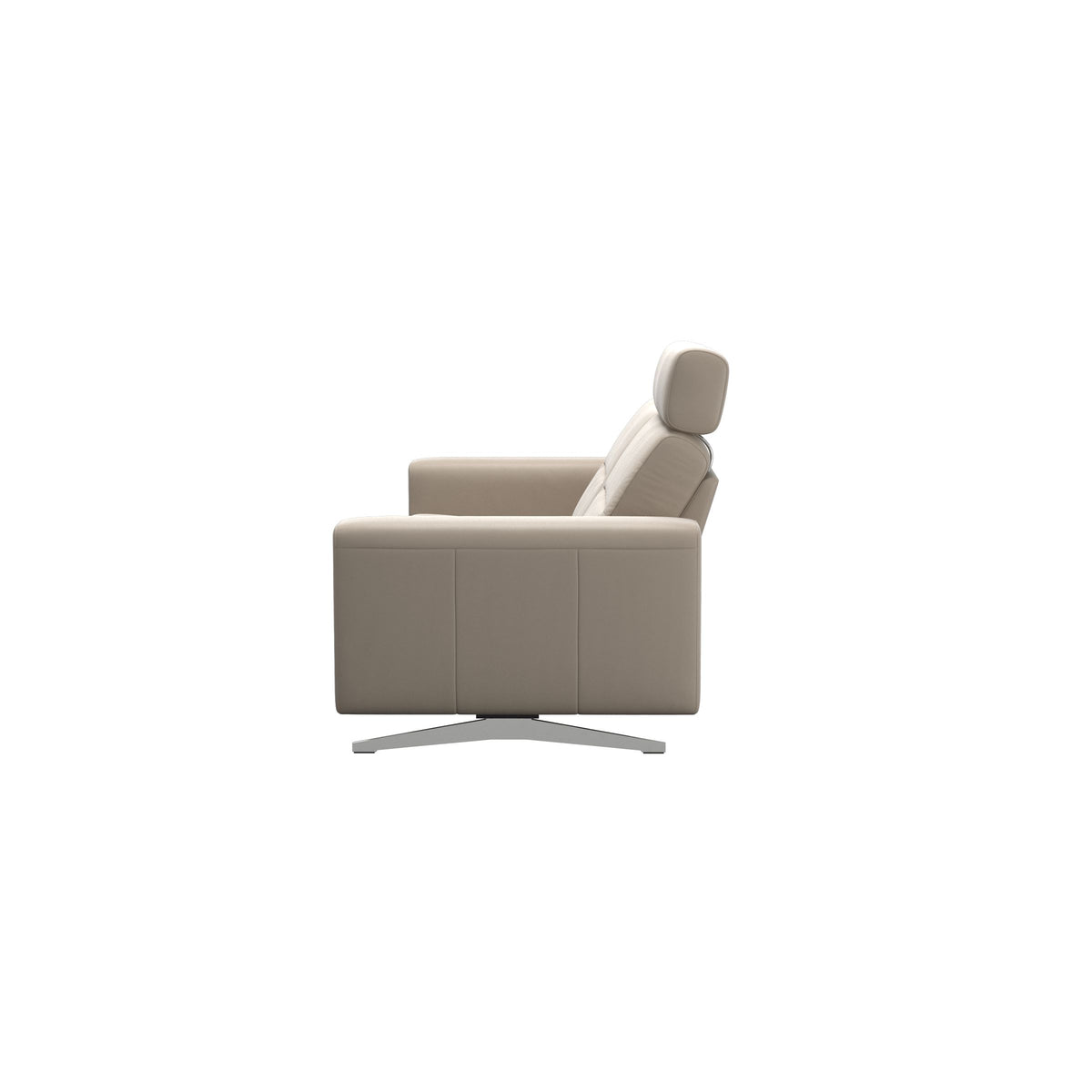 Stressless Stella 2.5-Seater Sofa with 1 Headrest in Paloma Mushroom with S1 arms, back view