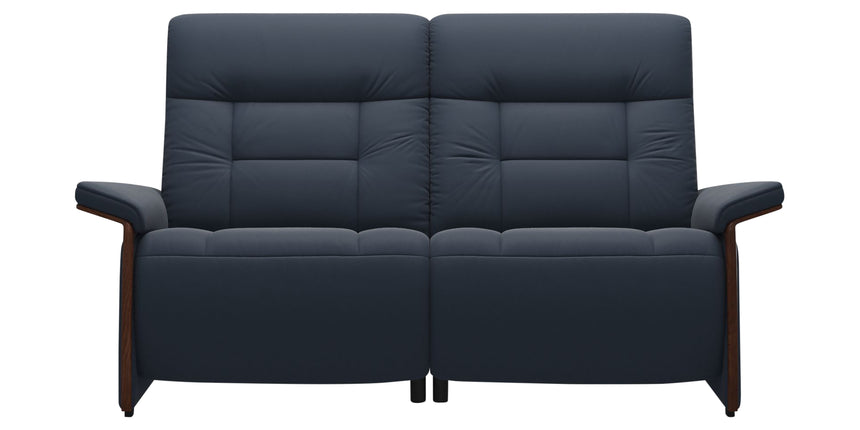 Paloma Leather Oxford Blue and Brown Arm Trim | Stressless Mary 2-Seater Sofa | Valley Ridge Furniture