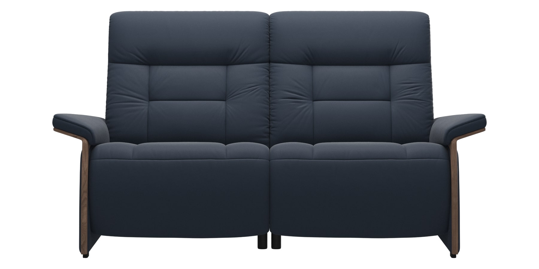 Paloma Leather Oxford Blue and Walnut Arm Trim | Stressless Mary 2-Seater Sofa | Valley Ridge Furniture