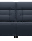 Paloma Leather Oxford Blue and Walnut Arm Trim | Stressless Mary 2-Seater Sofa | Valley Ridge Furniture