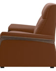 Paloma Leather New Cognac and Walnut Arm Trim | Stressless Mary 2-Seater Sofa | Valley Ridge Furniture