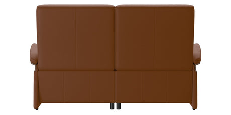 Paloma Leather New Cognac and Walnut Arm Trim | Stressless Mary 2-Seater Sofa | Valley Ridge Furniture