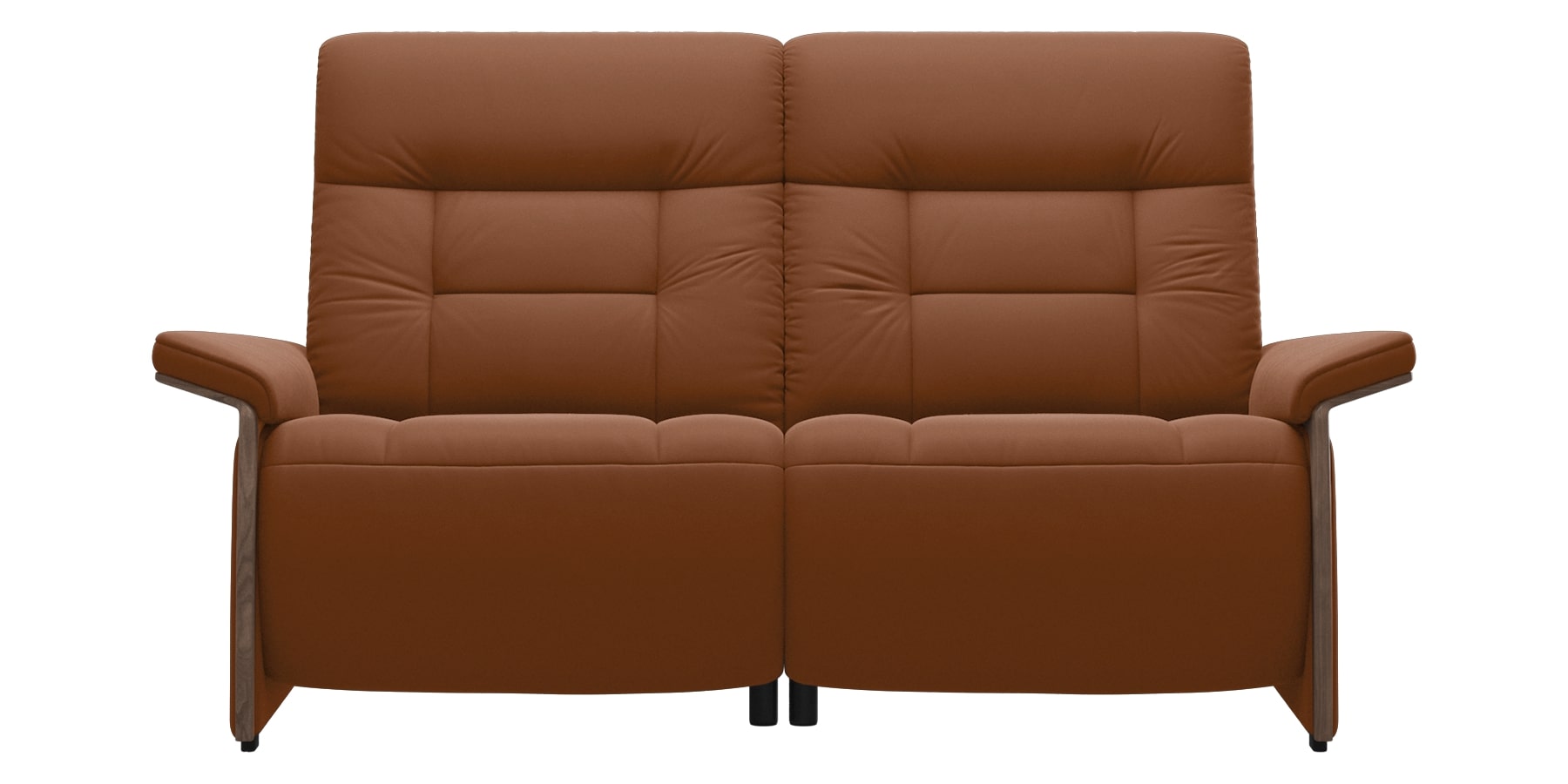 Paloma Leather New Cognac and Walnut Arm Trim | Stressless Mary 2-Seater Sofa | Valley Ridge Furniture