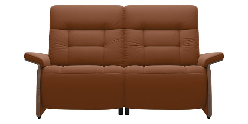 Paloma Leather New Cognac and Walnut Arm Trim | Stressless Mary 2-Seater Sofa | Valley Ridge Furniture