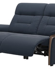 Paloma Leather Oxford Blue and Walnut Arm Trim | Stressless Mary 2-Seater Sofa | Valley Ridge Furniture