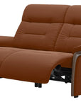 Paloma Leather New Cognac and Walnut Arm Trim | Stressless Mary 2-Seater Sofa | Valley Ridge Furniture