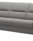 Paloma Leather Silver Grey & Walnut Arm Trim | Stressless Fiona 3-Seater Sofa | Valley Ridge Furniture