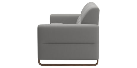 Paloma Leather Silver Grey & Walnut Arm Trim | Stressless Fiona 3-Seater Sofa | Valley Ridge Furniture