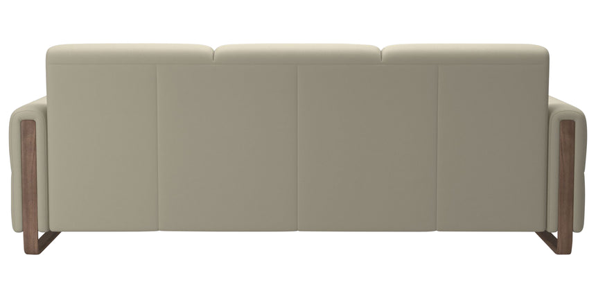 Paloma Leather Light Grey & Walnut Arm Trim | Stressless Fiona 3-Seater Sofa | Valley Ridge Furniture