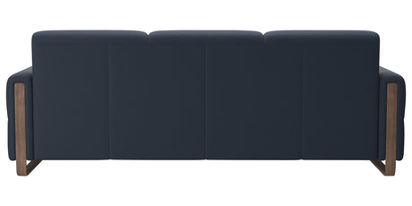 Paloma Leather Oxford Blue & Walnut Arm Trim | Stressless Fiona 3-Seater Sofa | Valley Ridge Furniture