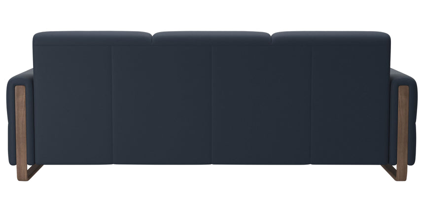 Paloma Leather Oxford Blue & Walnut Arm Trim | Stressless Fiona 3-Seater Sofa | Valley Ridge Furniture