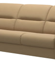 Paloma Leather Sand & Walnut Arm Trim | Stressless Fiona 3-Seater Sofa | Valley Ridge Furniture