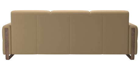 Paloma Leather Sand & Walnut Arm Trim | Stressless Fiona 3-Seater Sofa | Valley Ridge Furniture