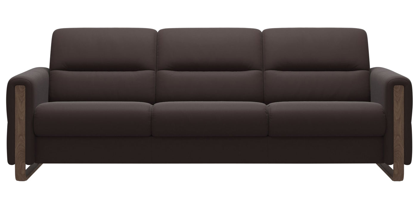 Paloma Leather Chocolate & Walnut Arm Trim | Stressless Fiona 3-Seater Sofa | Valley Ridge Furniture