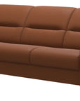 Paloma Leather New Cognac & Walnut Arm Trim | Stressless Fiona 3-Seater Sofa | Valley Ridge Furniture