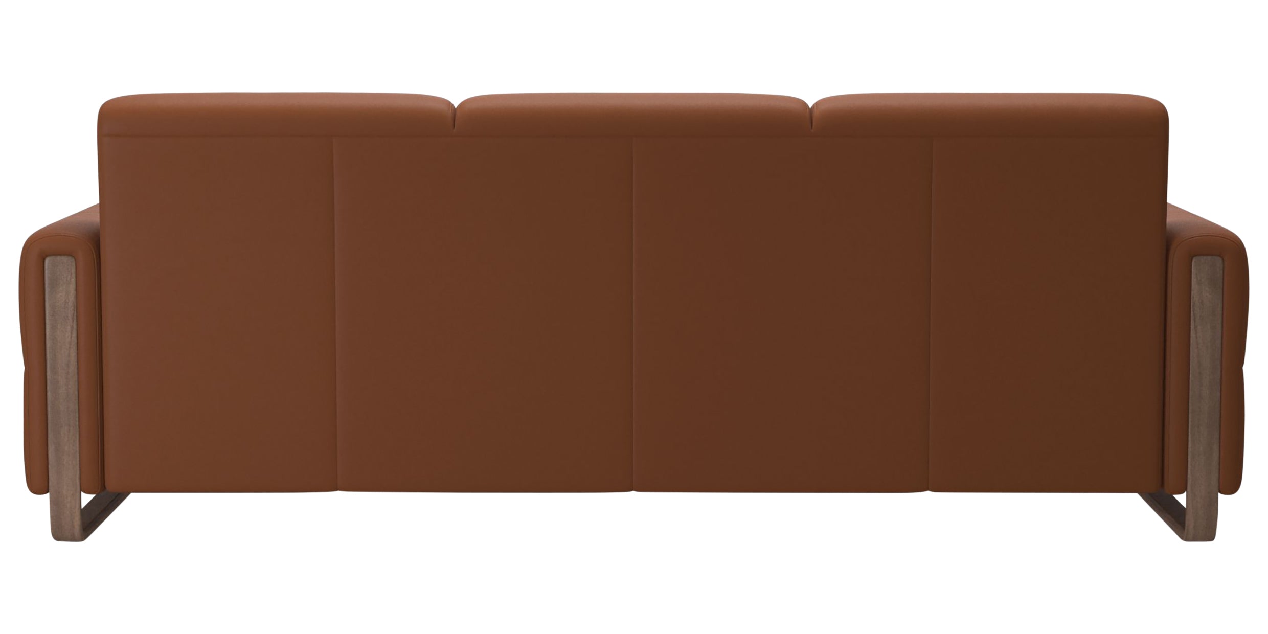 Paloma Leather New Cognac &amp; Walnut Arm Trim | Stressless Fiona 3-Seater Sofa | Valley Ridge Furniture