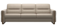 Paloma Leather Mushroom & Smoked Oak Arm Trim | Stressless Fiona 3-Seater Sofa | Valley Ridge Furniture
