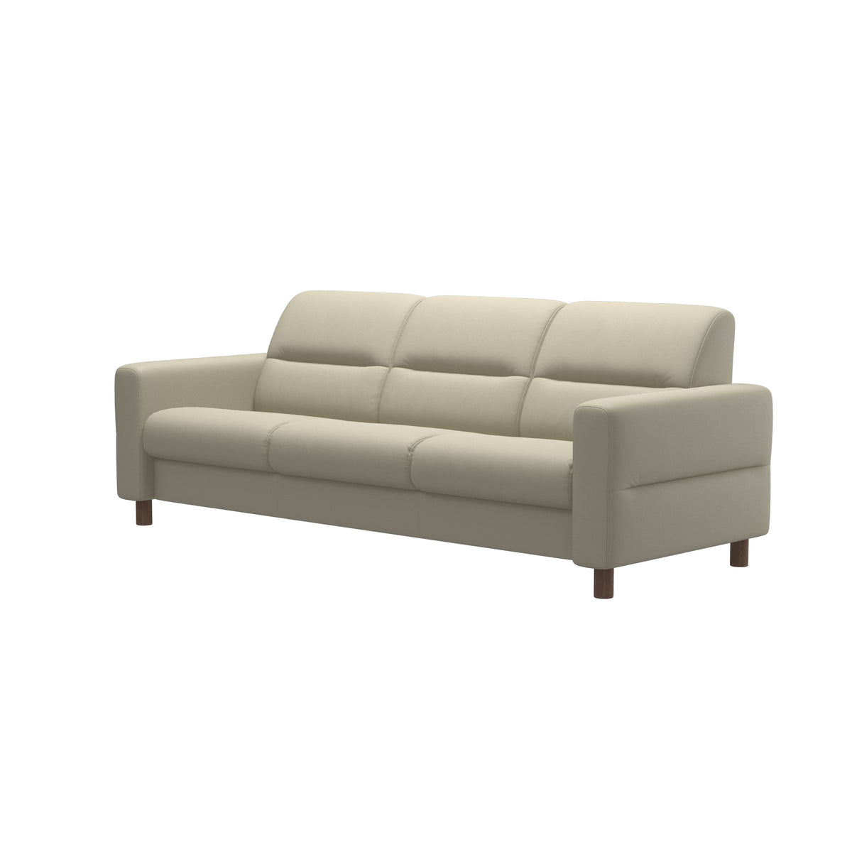 Fiona - 3-Seater Sofa - Paloma Light Grey - Walnut