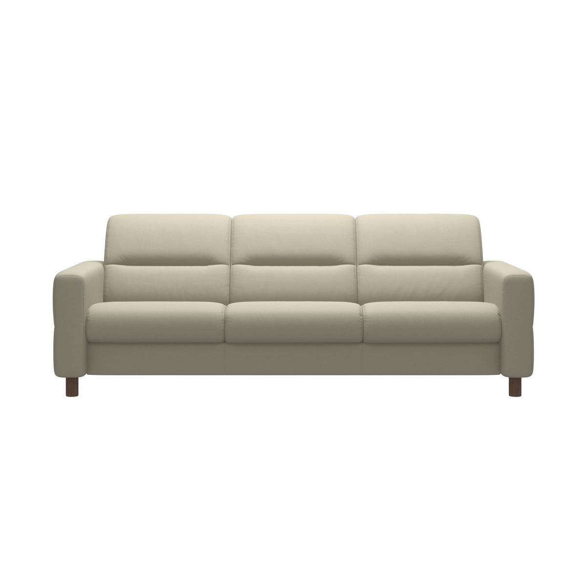 Fiona - 3-Seater Sofa - Paloma Light Grey - Walnut