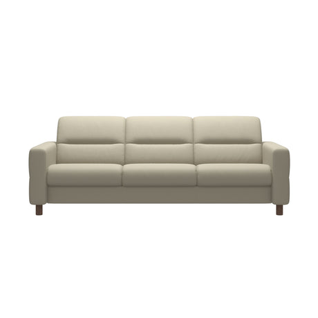 Fiona - 3-Seater Sofa - Paloma Light Grey - Walnut