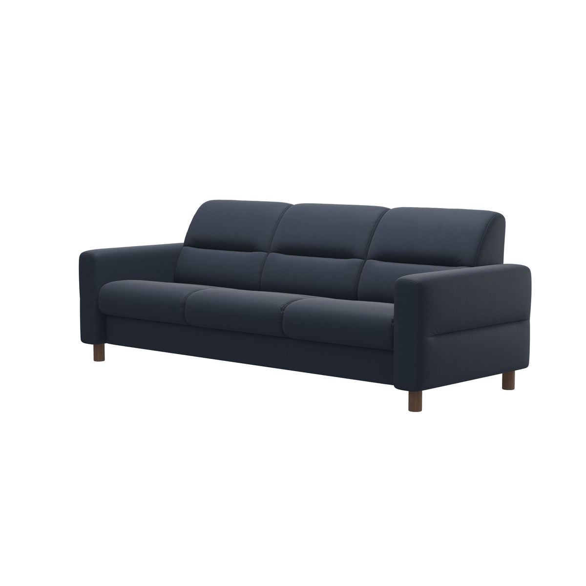 Fiona - 3-Seater Sofa - Paloma Oxford Blue - Walnut