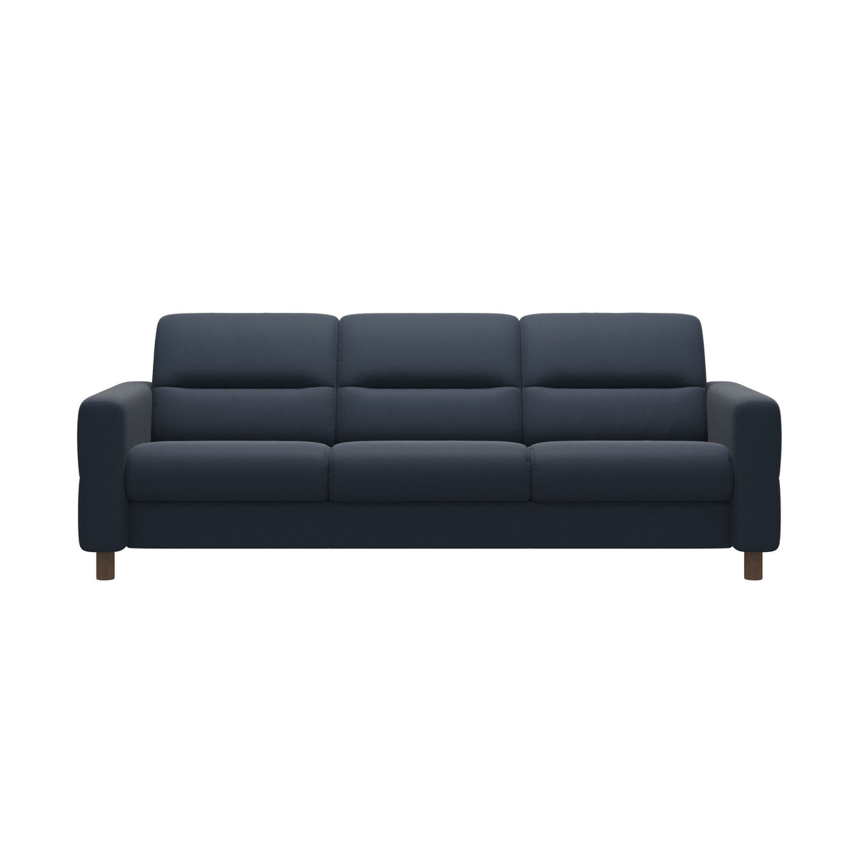 Fiona - 3-Seater Sofa - Paloma Oxford Blue - Walnut