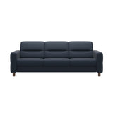 Fiona - 3-Seater Sofa - Paloma Oxford Blue - Walnut