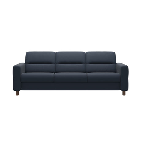 Fiona - 3-Seater Sofa - Paloma Oxford Blue - Walnut